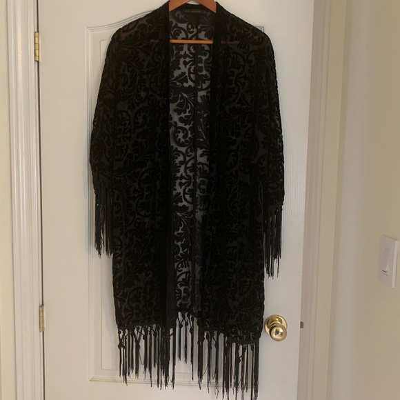 Zara Boho Black cut velvet kimono - Picture 10 of 11